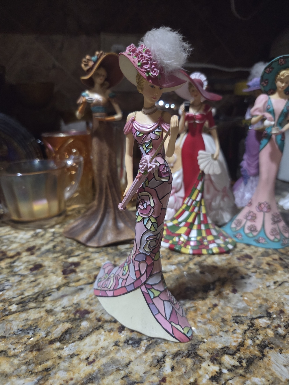 The Hamilton Collection Pink Rose of Hope Pink Floral Figurine